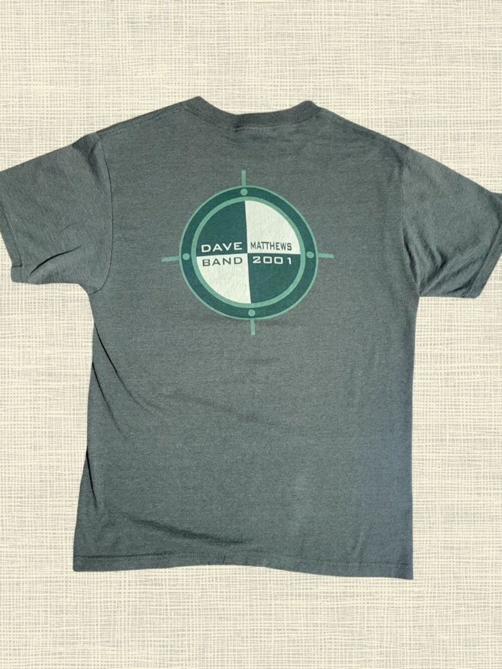 Vintage Dave Matthews Band Shirt Men’s Medium Green Double Sided Rock Band 2001